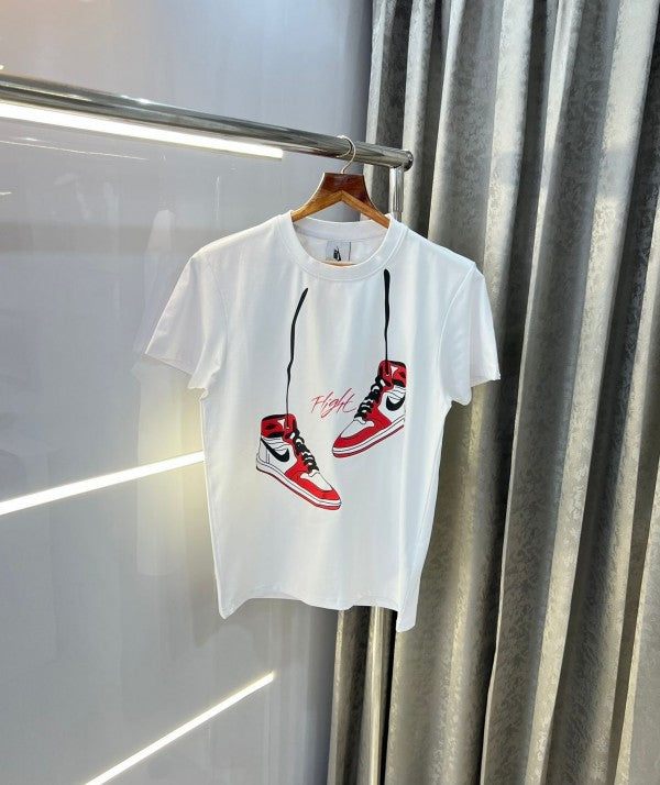 Nike Air Jordan White Sneaker Print Imported Oversized T-Shirt