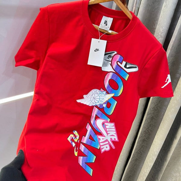 Nike Jordan Sneaker Print Red Printed Premium T-Shirt