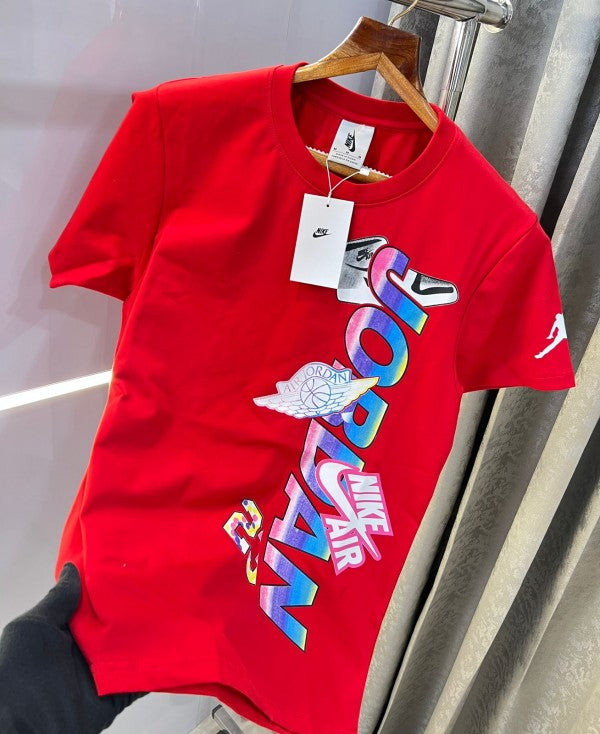 Nike Jordan Sneaker Print Red Printed Premium T-Shirt