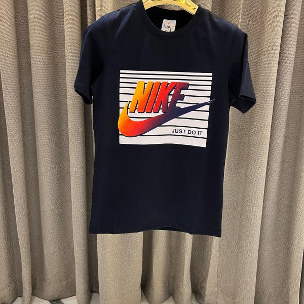 Nike Middle Brand Print Round Neck T-Shirt Black - Apparel