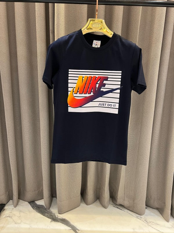 Nike Middle Brand Print Round Neck T-Shirt Black - Apparel