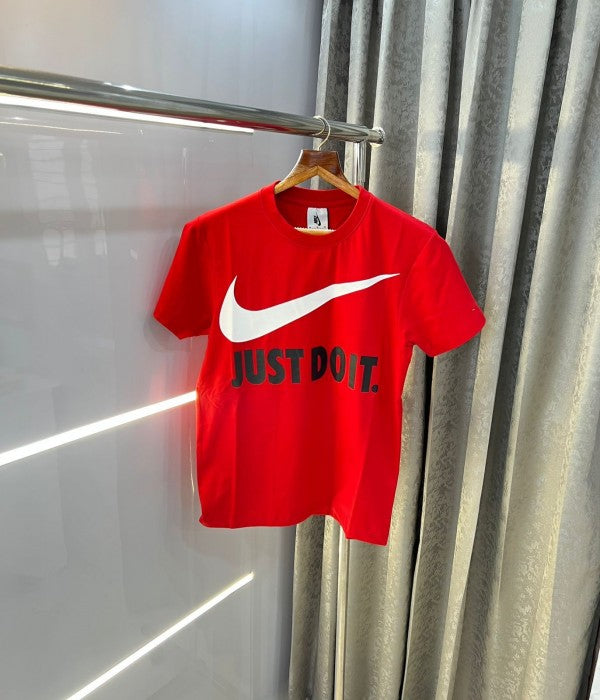 Nike Red Just Do It Logo Print Premium T-Shirt – T-Shirt
