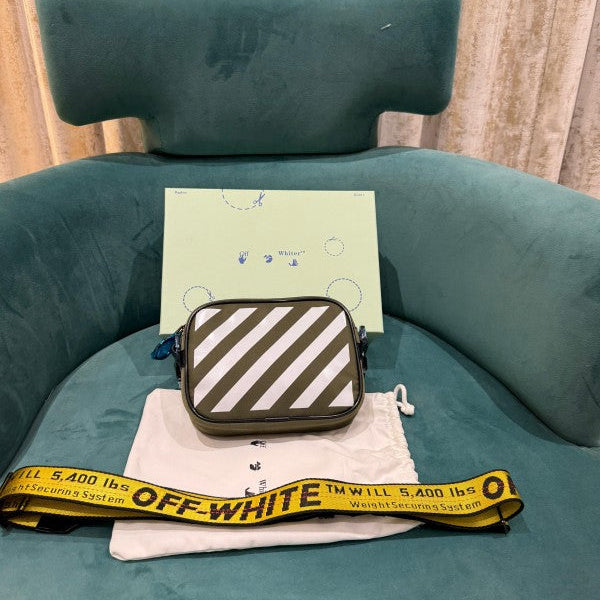 Off-White Binder Nylon Small Crossbody With OG Box & Dust Bag & 07 Army Green Yellow – Bag
