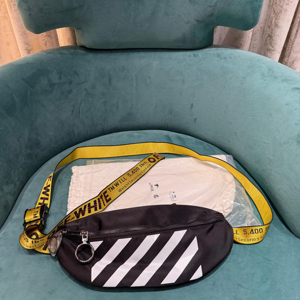 Off-White Binder Nylon Waist Fannypack Track Belt Bag With Dust Bag (19551) – Bag
