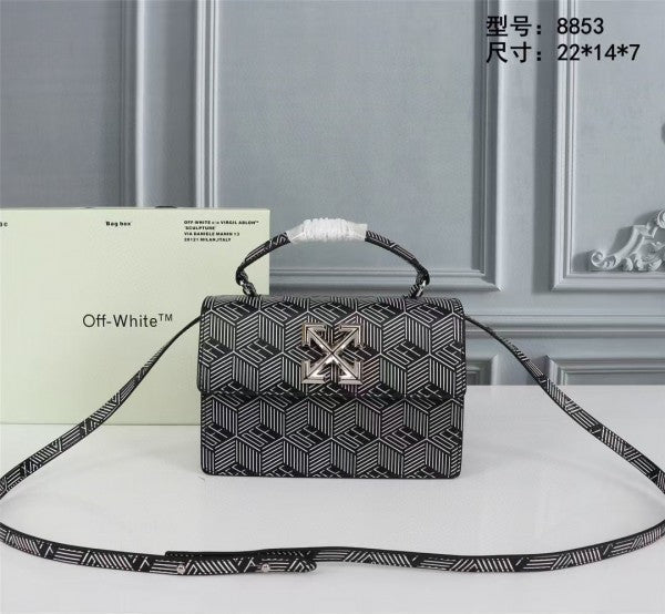 Off-White Leather Blue White Monogram Jitney 1.4 Shoulder Bag (Blue White 8853) – Bag