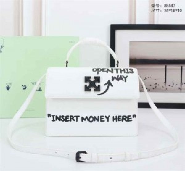 Off-White Leather Insert Money Here Jitney 1.4 Shoulder Bag (Insert Money Here 88537 White) – Bag