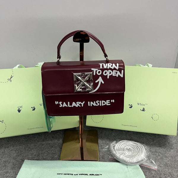 Off-White Leather Salary Inside Jitney 1.4 Shoulder Bag (Cherry Red 88534) – Bag