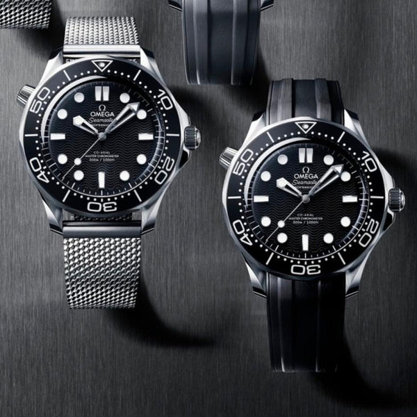 Omega Seamaster 300M Diver New Silver Black Dial With Extra Silicon Strap – Watch (Silver Black Dial)
