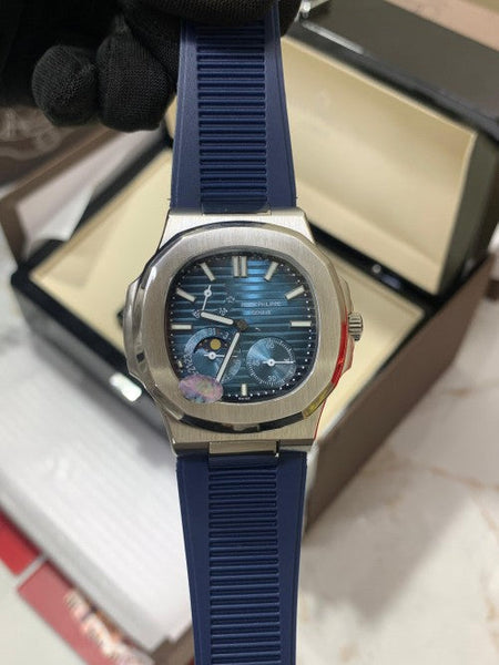Patek Philippe Nautilus 5712 Moon Phase Silicone Blue Watch