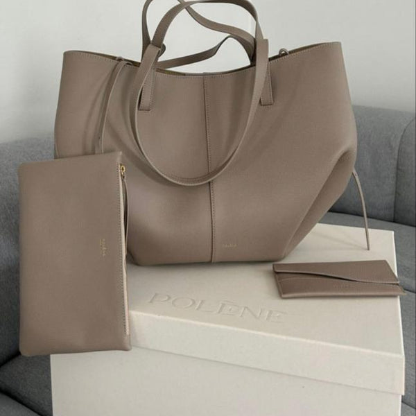 Polene Cyme Large Tote With Wallet & Original Dust Cover (Chic) Bag