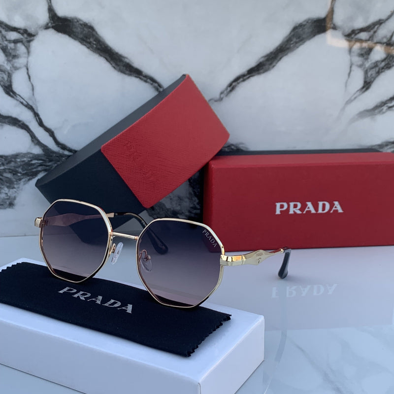 Prada 363 Gold Black Shaded Sunglasses