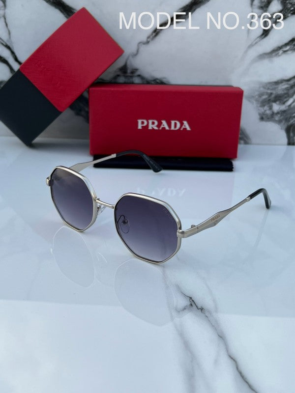 Prada 363 Silver Black Sunglasses