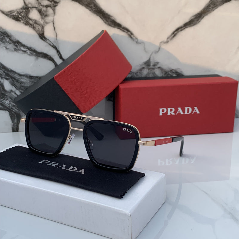 Prada 68805 Gold Black Sunglasses