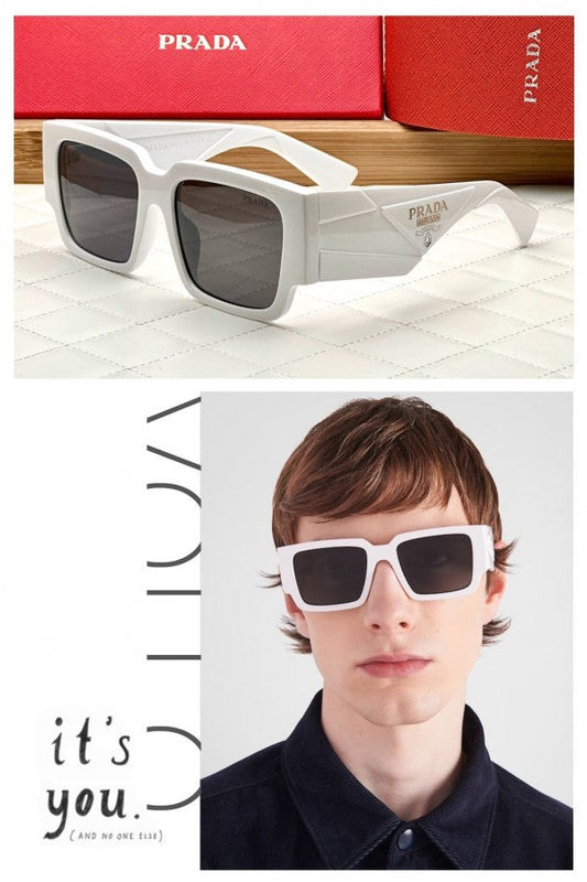 Prada 95 White Black Sunglasses
