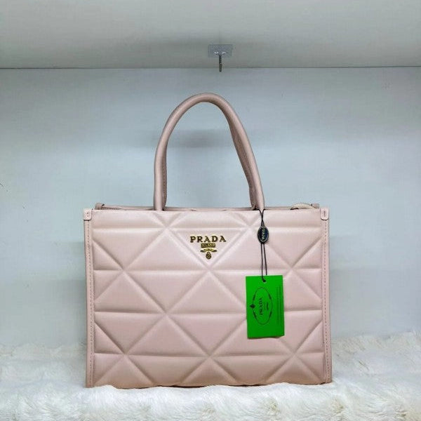 Prada Leather Symbole Tote Bag With OG Box & Dust Bag (Pink-894) (Chic) Bag