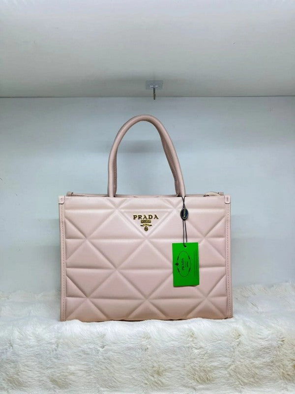 Prada Leather Symbole Tote Bag With OG Box & Dust Bag (Pink-894) (Chic) Bag