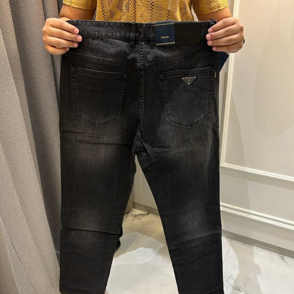 Prada Pocket Patch Black Denim Jeans (Utility) Denim