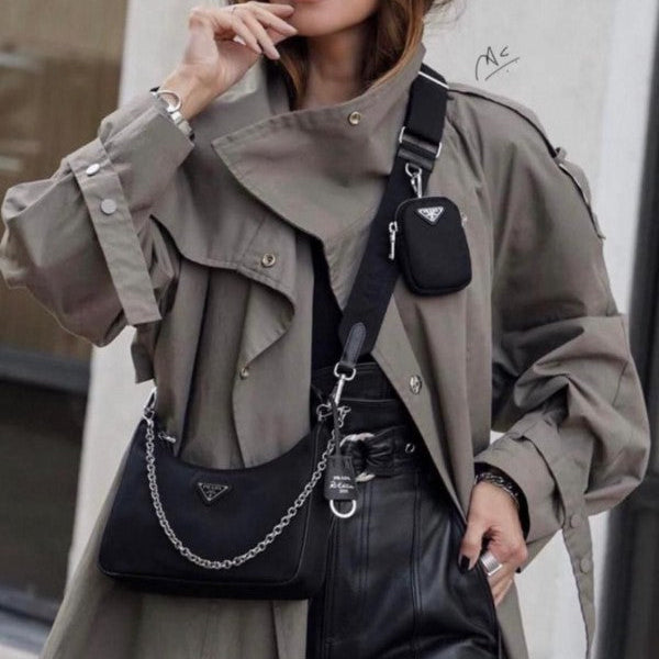 Prada Re-Edition Nylon Black With OG Box & Dust Bag (Black-3006) (Timeless) Bag