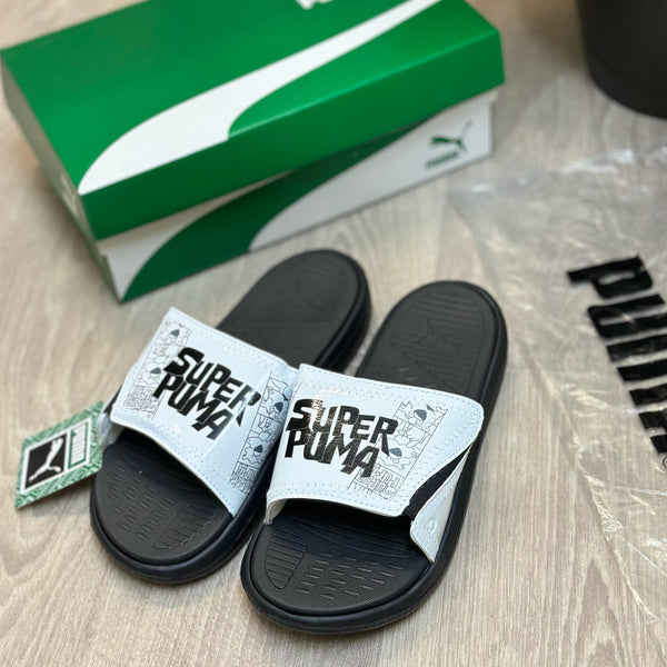 Puma SoftRide Pro 24 Super White Black Premium Flip-Flop (Contrast) Flip-Flops