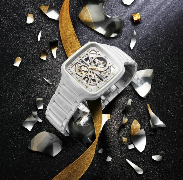 Rado True Square Automatic Ceramic White Gold Watch