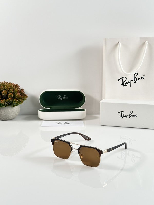 Ray-Ban 04 Gold Matte Brown Sunglasses