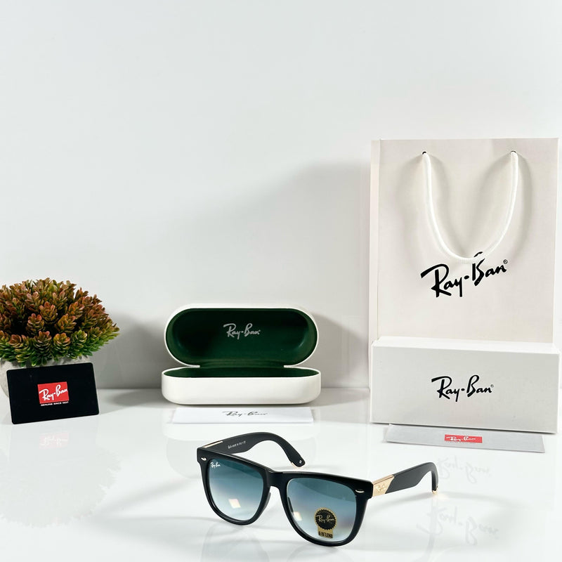 Rayban 2140 Gold Black Blue Glass Sunglasses