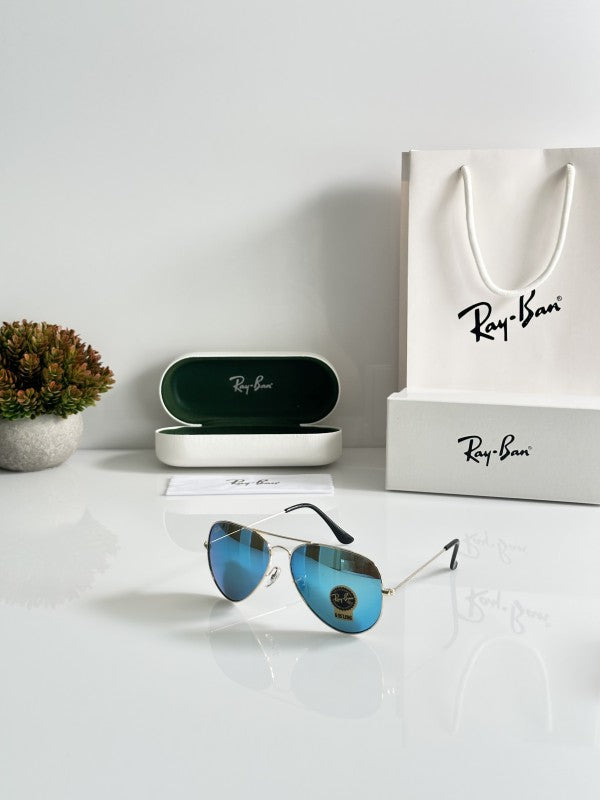 Rayban Aviator Gold Aqua Sunglasses