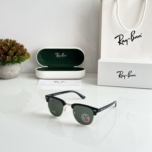 Rayban Clubmaster 3016 Gold Green Sunglasses