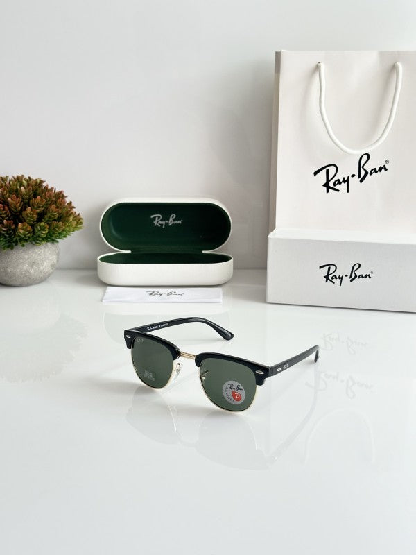 Rayban Clubmaster 3016 Gold Green Sunglasses