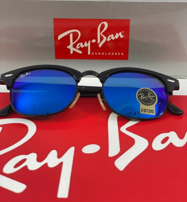 Rayban Clubmaster Black Aqua Sunglasses