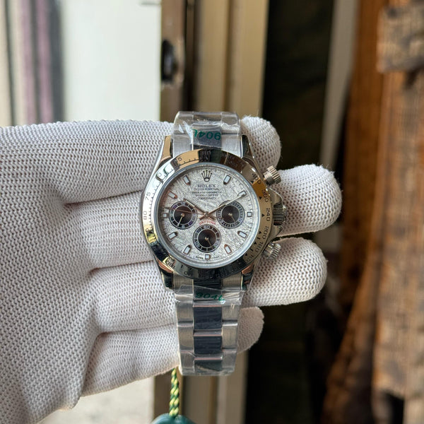 Rolex Daytona Silver Meteorite Dial Watch