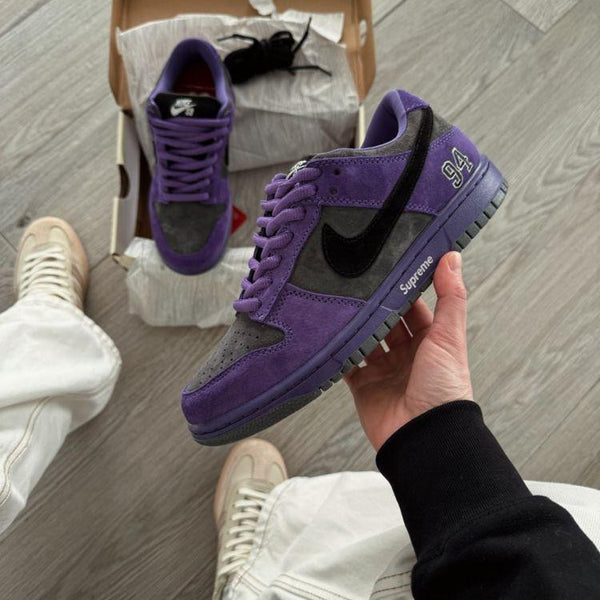 Supreme X Nike SB Dunk Low Ink Iron Grey Shoes