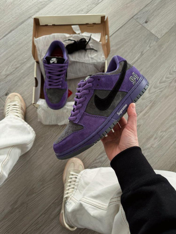 Supreme X Nike SB Dunk Low Ink Iron Grey Shoes