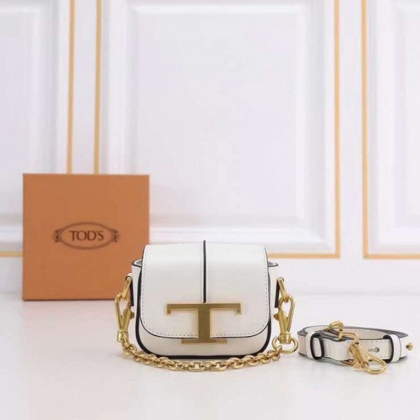 Tods T Timeless Logo-Plaque Shoulder Bag With OG Box & Dust Bag (Purple-RV629) Special Edition Bag
