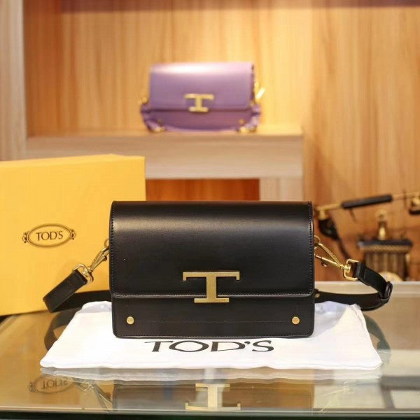 Tods T Timeless Shoulder Bag With OG Box & Dust Bag (Black 659) Elite Bag