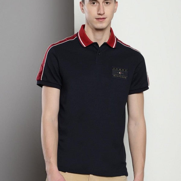 Tommy Hilfiger Black Embroidery Logo Premium Classic Polo T-Shirt Shirt