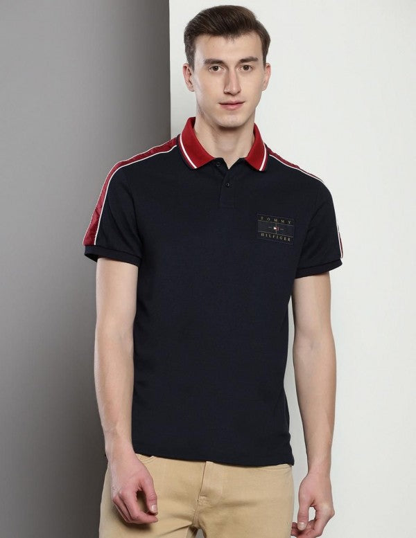 Tommy Hilfiger Black Embroidery Logo Premium Classic Polo T-Shirt Shirt