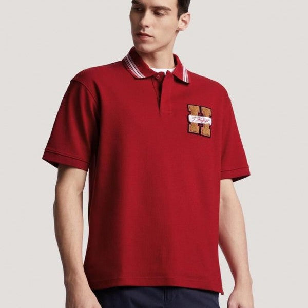 Tommy Hilfiger Red Embroidery Logo Premium Classic Polo T-Shirt Shirt