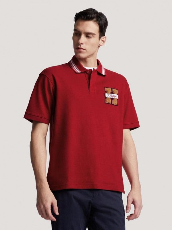 Tommy Hilfiger Red Embroidery Logo Premium Classic Polo T-Shirt Shirt
