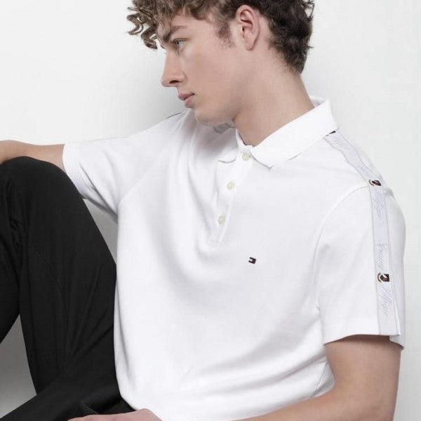 Tommy Hilfiger White Embroidery Logo Premium Classic Polo T-Shirt Shirt