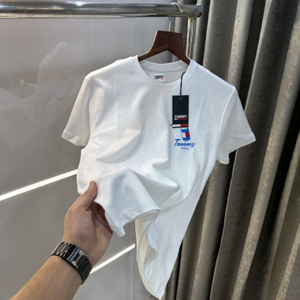 Tommy Hilfiger White Printed Premium T-Shirt Shirt