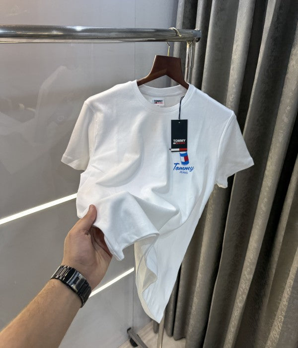 Tommy Hilfiger White Printed Premium T-Shirt Shirt