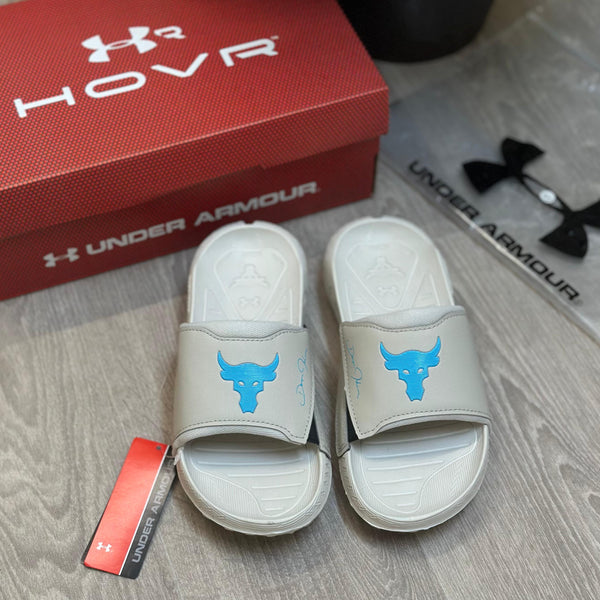 Under Armour Project Rock 3 Beige Sky Premium Slides