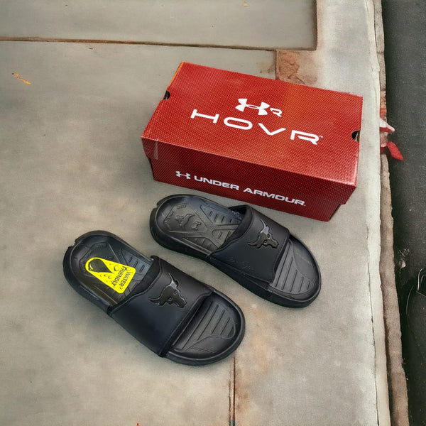 Under Armour Project Rock All Black Slides