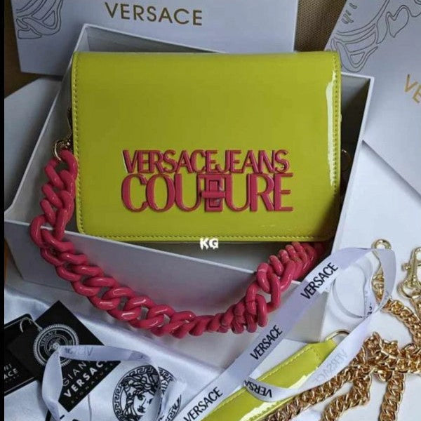 Versace Jeans Couture Structure Sling Bag With OG Box & Dust Bag (AV630 Neon Green)