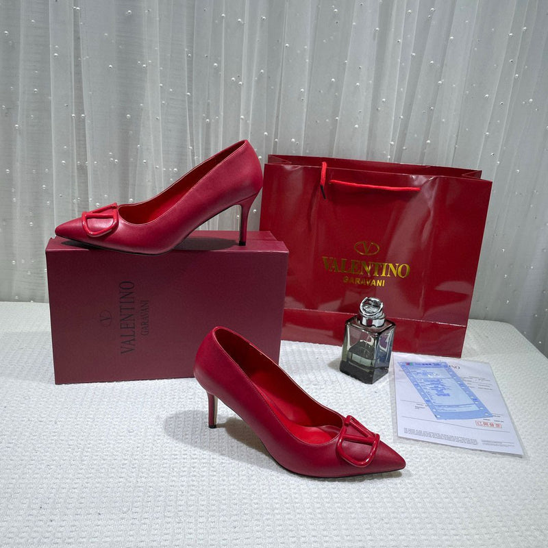 WMN Valentino Premium V-Logo Red Signature Slides