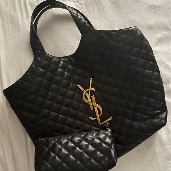 YSL Handbag Saint Laurent Icare Maxi Shopping Bag In Quilted Leather Large With Dust Bag