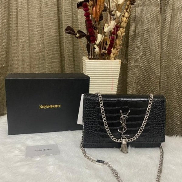 YSL Saint Laurent Kate Tassel Sling Bag with Original Box & Dust Bag (Black - 769)