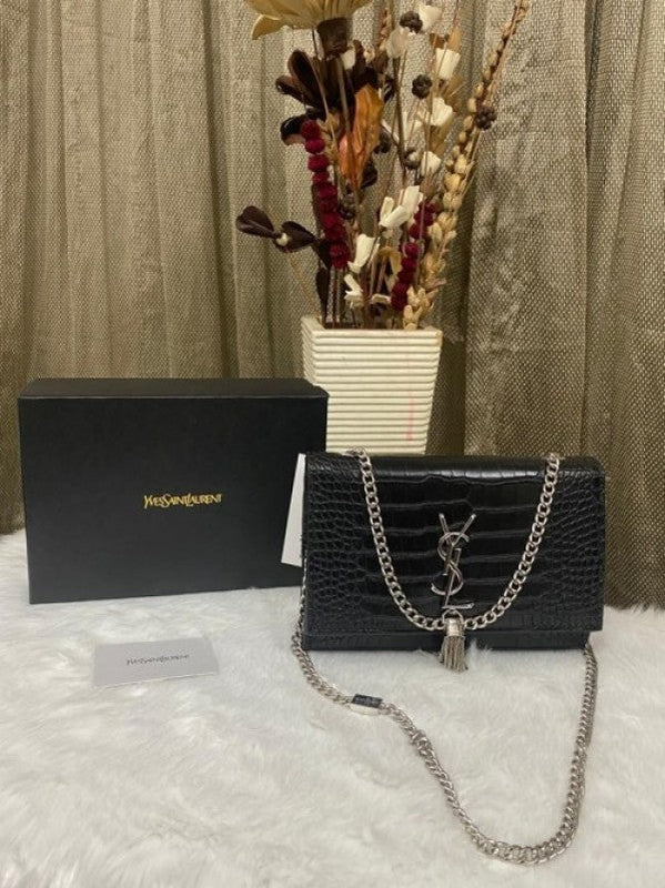 YSL Saint Laurent Kate Tassel Sling Bag with Original Box & Dust Bag (Black - 769)