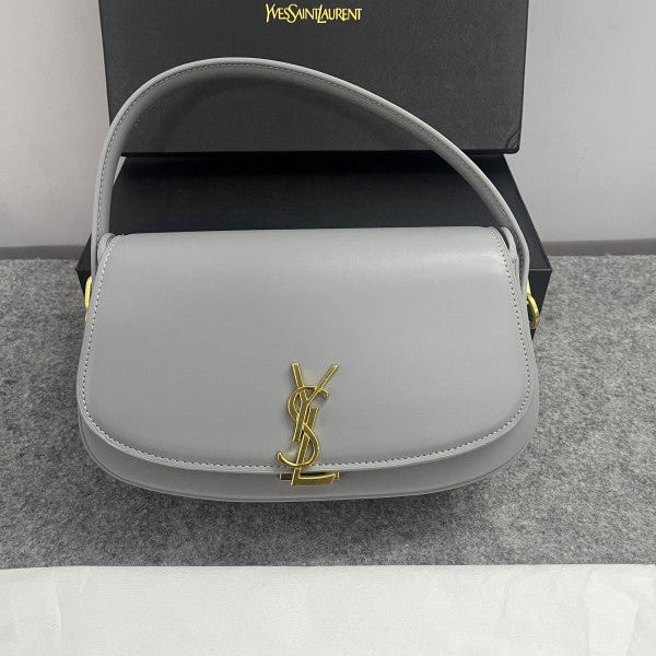 YSL Saint Laurent Voltaire Leather Shoulder Bag with Original Box & Dust Bag (83-1 Grey)